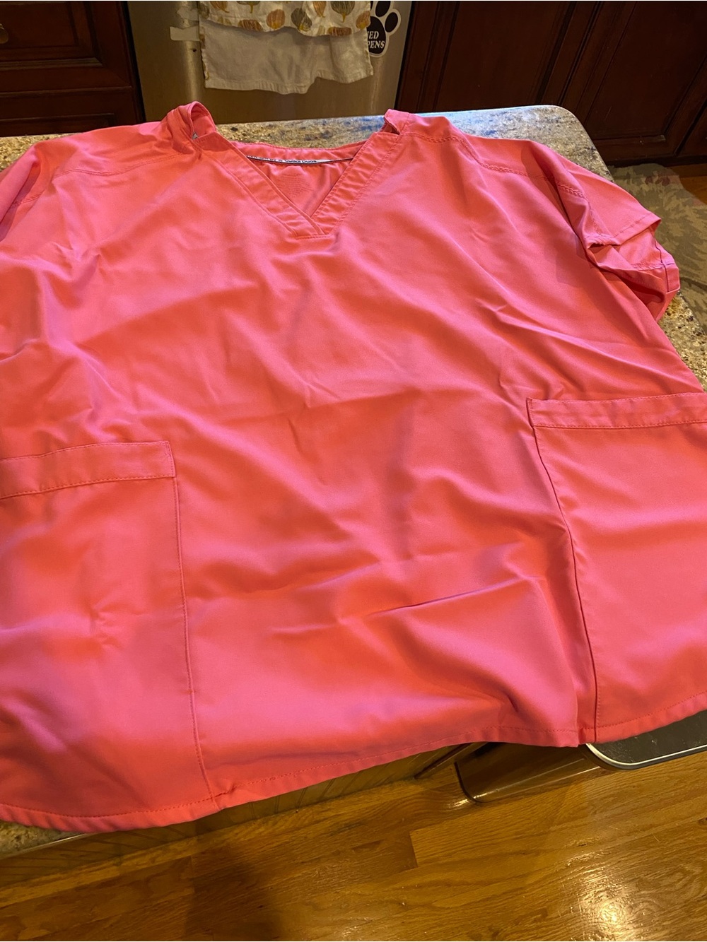 Cuddle Duds pink scrub top 3X